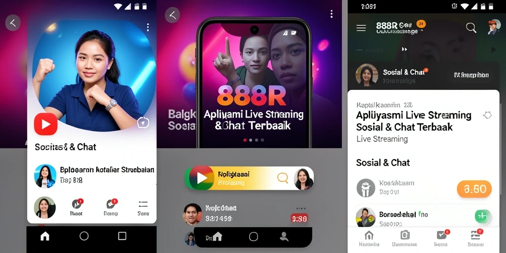 Antarmuka aplikasi 888R saat melakukan Live Streaming yang interaktif.