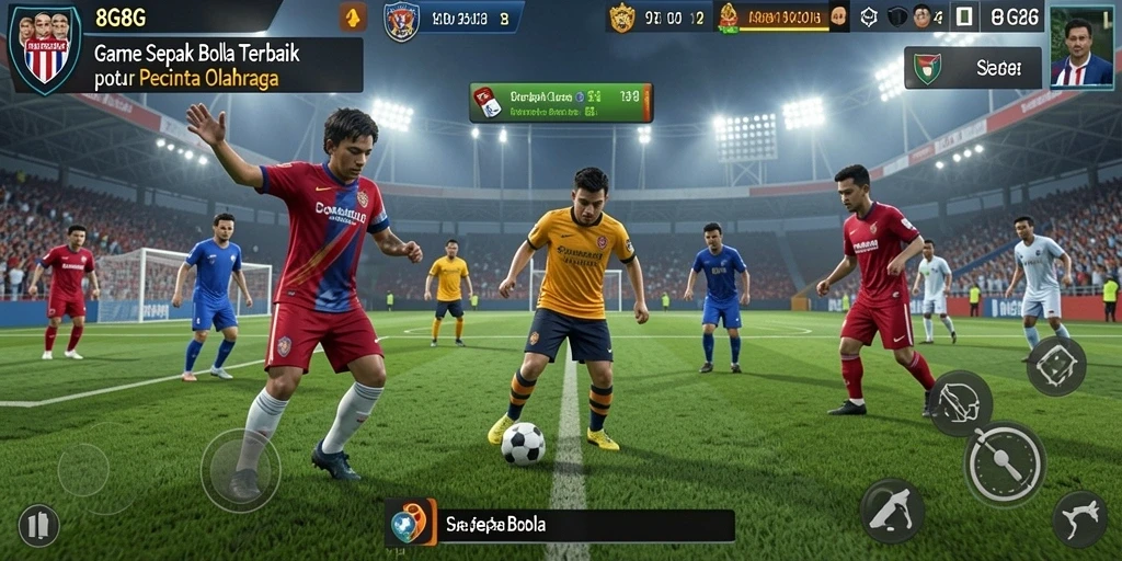 Tampilan antarmuka game Sepak Bola 8G8G yang menarik dan interaktif.