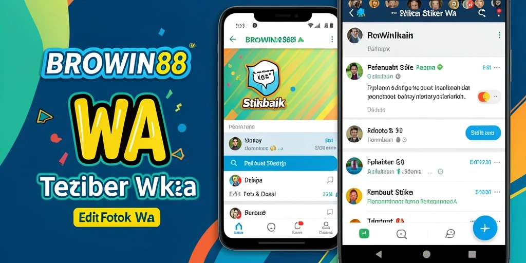 Tampilan antarmuka BROWIN88 untuk membuat stiker WhatsApp yang menarik.
