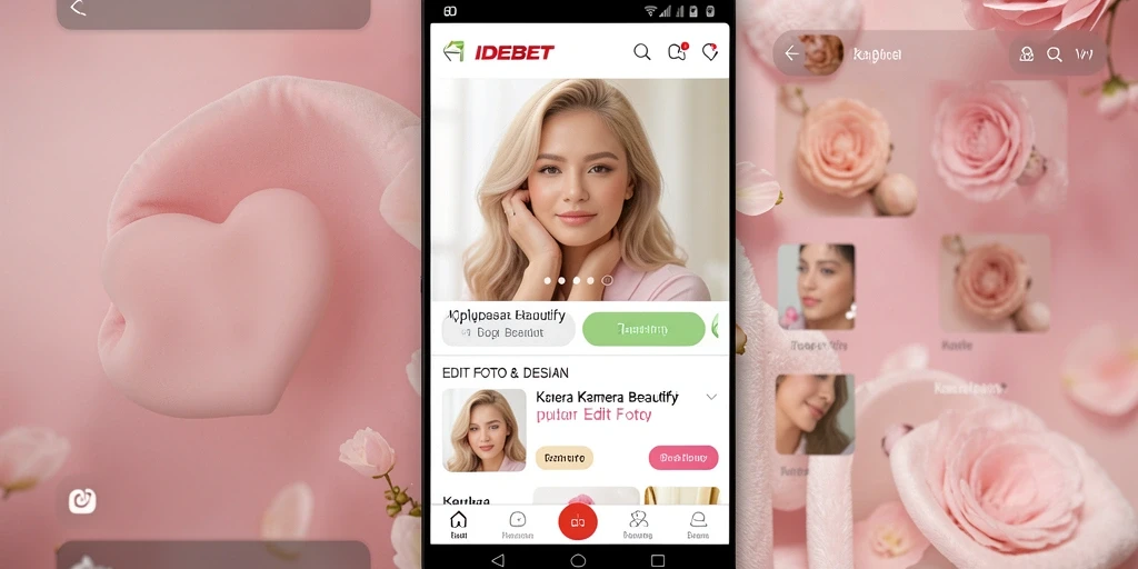 Antarmuka aplikasi Kamera Beautify IDEBET yang mudah digunakan.