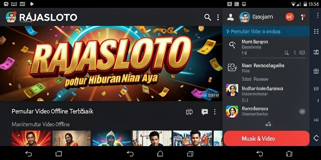 Antarmuka RAJASLOTO yang memudahkan pemutaran video Offline.