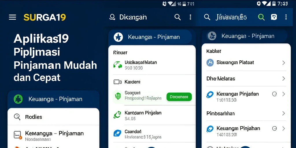 Antarmuka aplikasi SURGA19 yang sederhana dan fungsional.