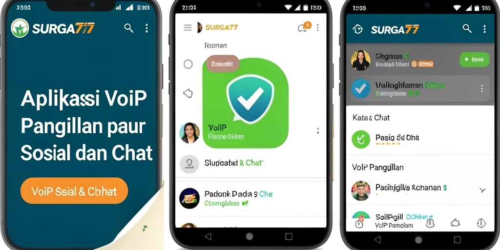 Antarmuka aplikasi VoIP Panggilan SURGA77 yang modern dan fungsional.
