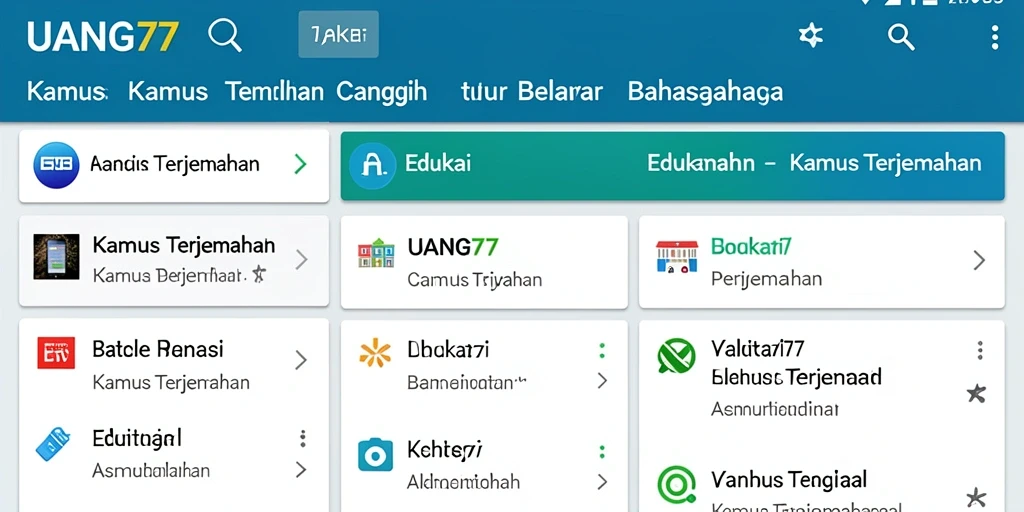 Antarmuka UANG77 menampilkan fungsi terjemahan yang efisien.